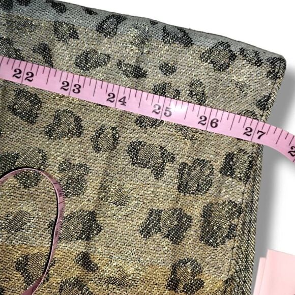 Scarf Wrap Animal Print Gold Metallic Black Cheetah Gray Brown 36x72 - Picture 14 of 14